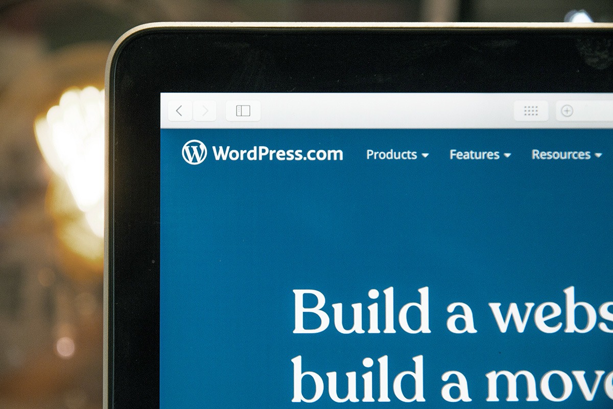 Bildschirm mit WordPress-Startseite
